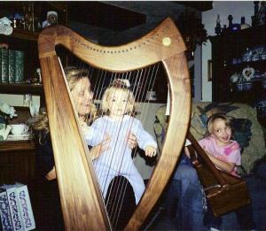Harp with grandchildren